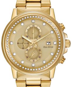 Citizen Eco-Drive Nighthawk Gold-Tone Stainless Steel Watch, Champagne Dial, 42mm