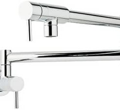 Rohl Modern Polished Chrome Wall-Mounted Pot Filler Kitchen Faucet