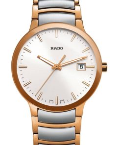 Rado Centrix Quartz White Dial Two-Tone Watch, 38mm