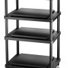 Solidsteel Black S5 Series 4 Shelf Audio Rack