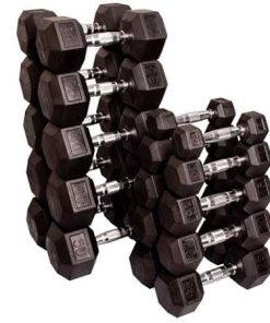 Body-Solid Rubber Coated 5-50 Lb. Hex Dumbbell Set