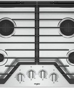 Whirlpool 30" Stainless Steel Gas Cooktop With EZ-2 Hinged Cast-Iron Grates