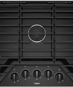 Whirlpool 36" Black Gas Cooktop With EZ-2 Hinged Cast-Iron Grates