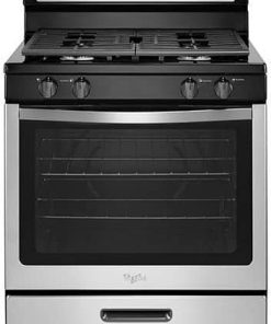 Whirlpool 5.1 Cu. Ft. Black-On Stainless Freestanding 4-Burner Gas Stove