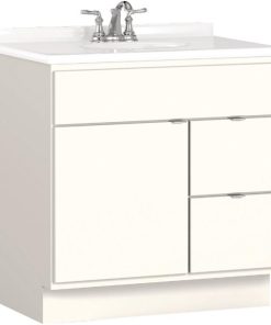 Bertch Riverside 30 In. W x 34-1/2 In. H x 21 In. D White Vanity Base, 2 Door/2 Drawer