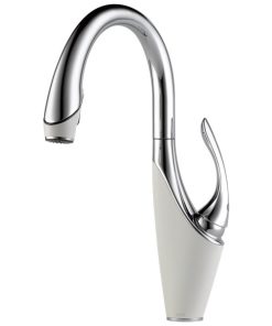 Vuelo Single Handle Pull-Down Kitchen Faucet - Chrome/Matte White