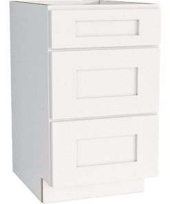CraftMark Plymouth Shaker 18 In. W x 24 In. D x 34.5 In H White Drawer Base Kitchen Cabinet