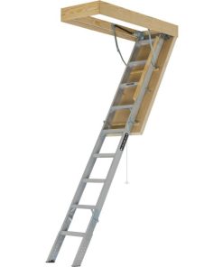 Louisville 7 Ft. 8 In. to 10 Ft. 3 In. 30 In. x54 In. Aluminum Attic Stairs, 375 Lb. Load