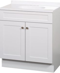 Zenith Zenna Home White 36 In. W x 35 In. H x 18 In. D Shaker Vanity with White Cultured Marble Top