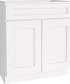 CraftMark Plymouth Shaker 30 In. W x 24 In. D x 34.5 In. H White Base Kitchen Cabinet