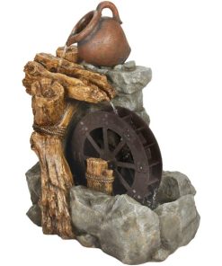 Best Garden 17 In. W. x 34 In. H. x 27 In. L. Resin Water Wheel Fountain