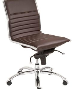 Euro Style Brown Dirk Low Back Without Armrests Office Chair