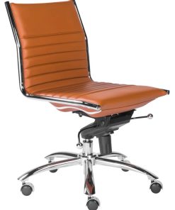 Euro Style Cognac Dirk Low Back Without Armrests Office Chair