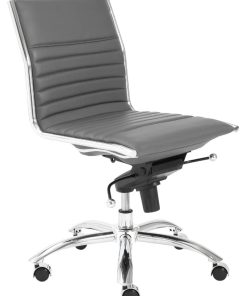 Euro Style Gray Dirk Low Back Without Armrests Office Chair