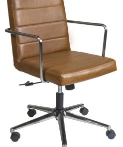 Euro Style Brown Leander Low Back Office Chair