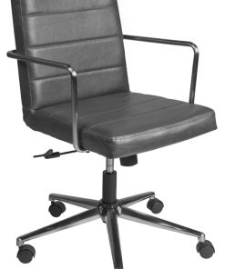 Euro Style Gray Leander Low Back Office Chair