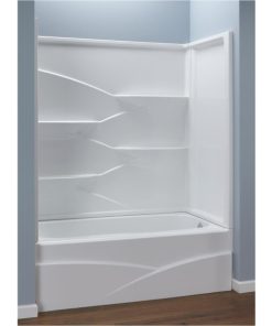 Delta Laurel 60 In. L x 32 In. W Right Drain Bathtub in White