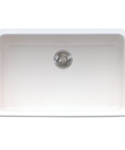 Apron Front Single Bowl Fireclay Sink - White