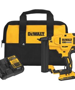 DEWALT 20 Volt MAX XR Lithium-Ion Brushless 18-Gauge 1/4 In. Crown Cordless Finish Stapler Kit