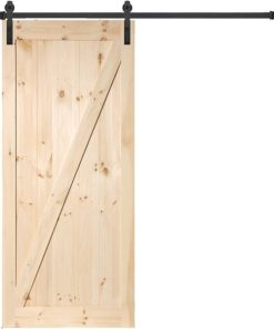 Erias Home Designs 36 In. x 84 In. x 1-3/8 In. Z-Style Stain Grade Unfinished Barn Door