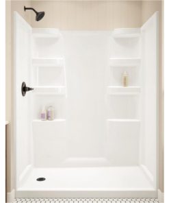 Delta Hycroft 3-Piece 60 In. L x 30 In. D Shower Wall Set in White