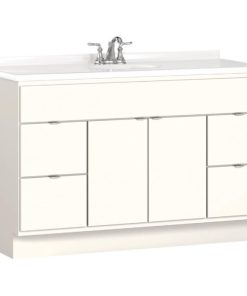 Bertch Riverside 48 In. W x 34-1/2 In. H x 21 In. D White Vanity Base, 2 Door/4 Drawer