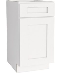 CraftMark Plymouth Shaker 18 In. W x 24 In. D x 34.5 In. H White Base Kitchen Cabinet
