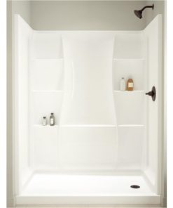 Delta Classic 400 3-Piece 60 In. L x 32 In. D Shower Wall Set in White