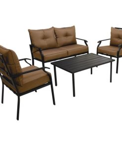 Outdoor Expressions Azure Brown Chat Set (4-Piece)