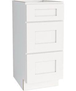 CraftMark Plymouth Shaker 15 In. W x 24 In. D x 34.5 In. H White Drawer Base Kitchen Cabinet
