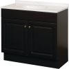 Zenith Zenna Home Espresso 36 In. W x 35 In. H x 18 In. D Vanity with White Cultured Marble Top