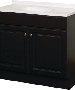Zenith Zenna Home Espresso 36 In. W x 35 In. H x 18 In. D Vanity with White Cultured Marble Top