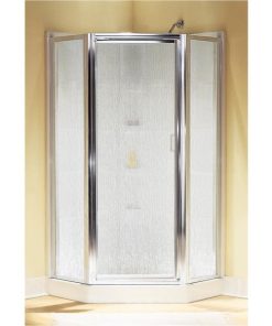 Sterling Intrigue 27-9/16 In. W. X 72 In. H. Neo-Angle Chrome Rain Glass Hinged Shower Door