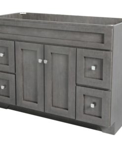 CraftMark St. Paul Designer Gray Stained 48 In. W x 34 In. H x 21 In. D Vanity Base, 2 Door/4 Drawer