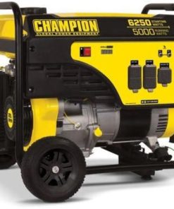 Champion 5000W Gasoline Powered Recoil Pull Start Portable Generator with Wheel Kit (California Compliant)
