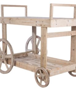 Alpine 26 In. W. x 37 In. H. x 44 In. L. Wooden Wheeled Planter Cart