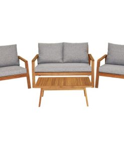 Outdoor Expressions Sutton 4-Piece Acacia Wood Chat Set