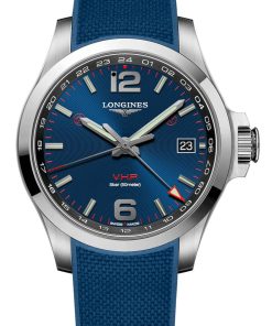 Longines Conquest V.H.P. GMT Stainless Steel Case And Blue Dial Mens Watch