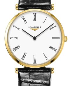 Longines La Grande Classique Gold Case And White Dial Mens Watch