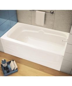 Maax Avenue 60 In. L x 31 In. W x 18 In. H Right Drain Bathtub in White
