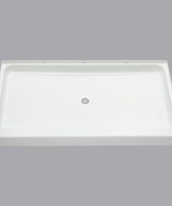 Sterling Ensemble 60 In. W x 34 In. D Center Drain Shower Floor & Base in White