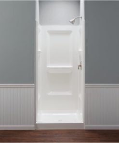 Mustee Durawall Model 736 3-Piece 36 In. W x 36 In. D Shower Wall Set in White
