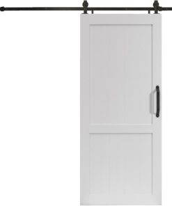 Millbrooke 36 In. x 84 In. x 1.3 In. H-Style White PVC Barn Door Kit