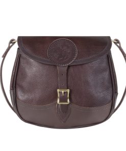 3 Liter Capacity Brown Pebbled Leather Conceal & Carry Shell Purse