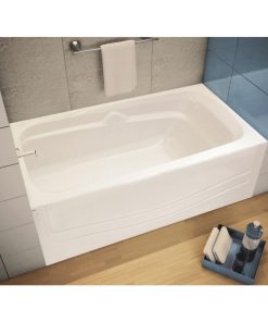 Maax Avenue 60 In. L x 31 In. W x 18 In. H Left Drain Bathtub in White
