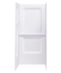 Mustee Durawall Model 732 3-Piece 32 In. W x 32 In. D Shower Wall Set in White