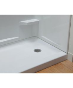 Sterling Ensemble 60 In. W x 30 In. D Right Drain Shower Floor & Base in White