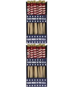 Valley Forge 8 In. x 12 In. Polycotton American Flag  24 In. Power Wings Display (288-Piece)