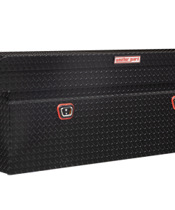 Weather Guard Saddle Truck Tool Box Aluminum Full Deep Gloss Black