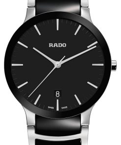 Rado Centrix Quartz Black Dial Stainless Steel Watch, 38mm